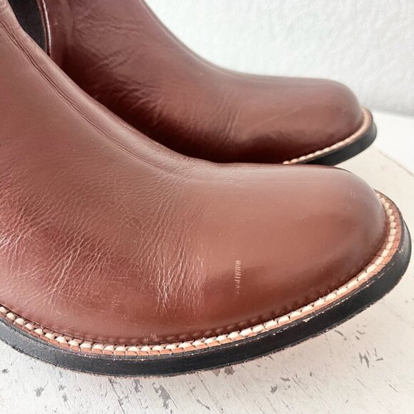 Rod Patrick Womens Jodphur Boots 7D Brown Leather Western short Ankle Slip On - Picture 3 of 14